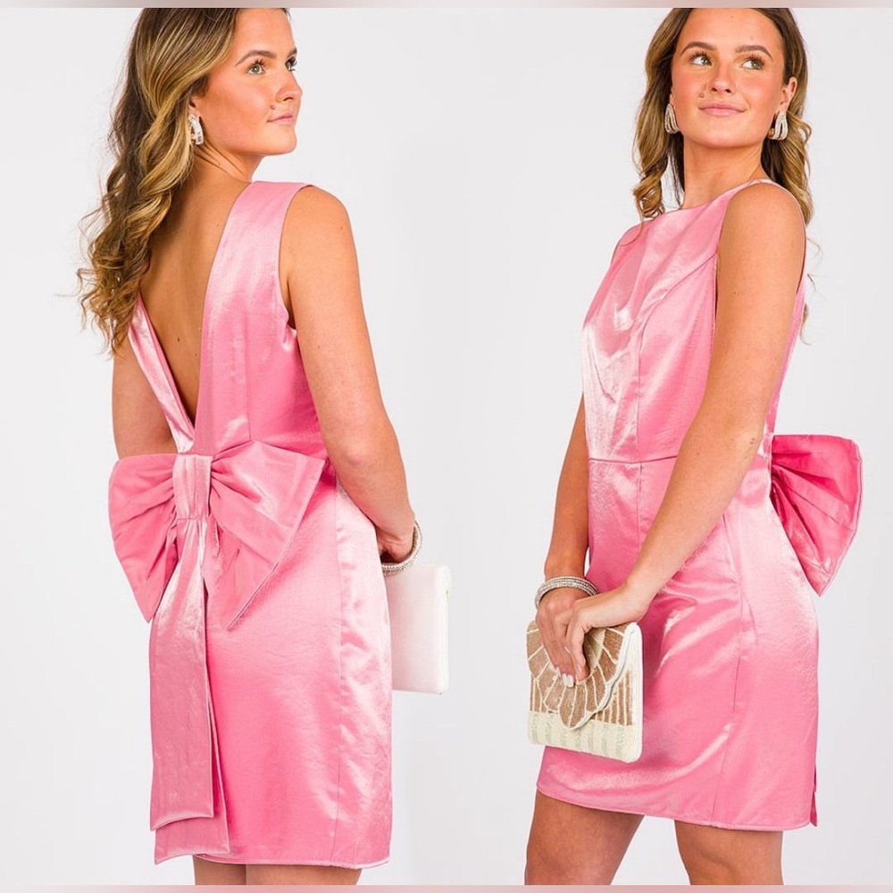 Pink Bow Back Mini Dress